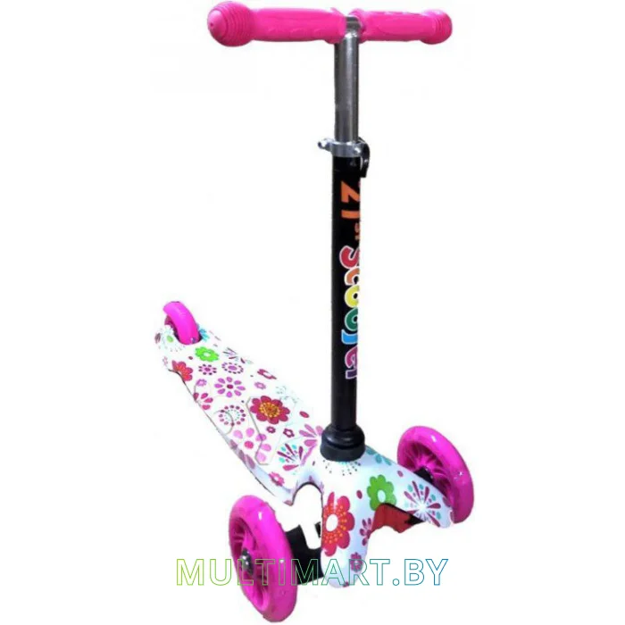 Самокат 21st Scooter Mini PK 038Z2 розовый, прозрачные колёса